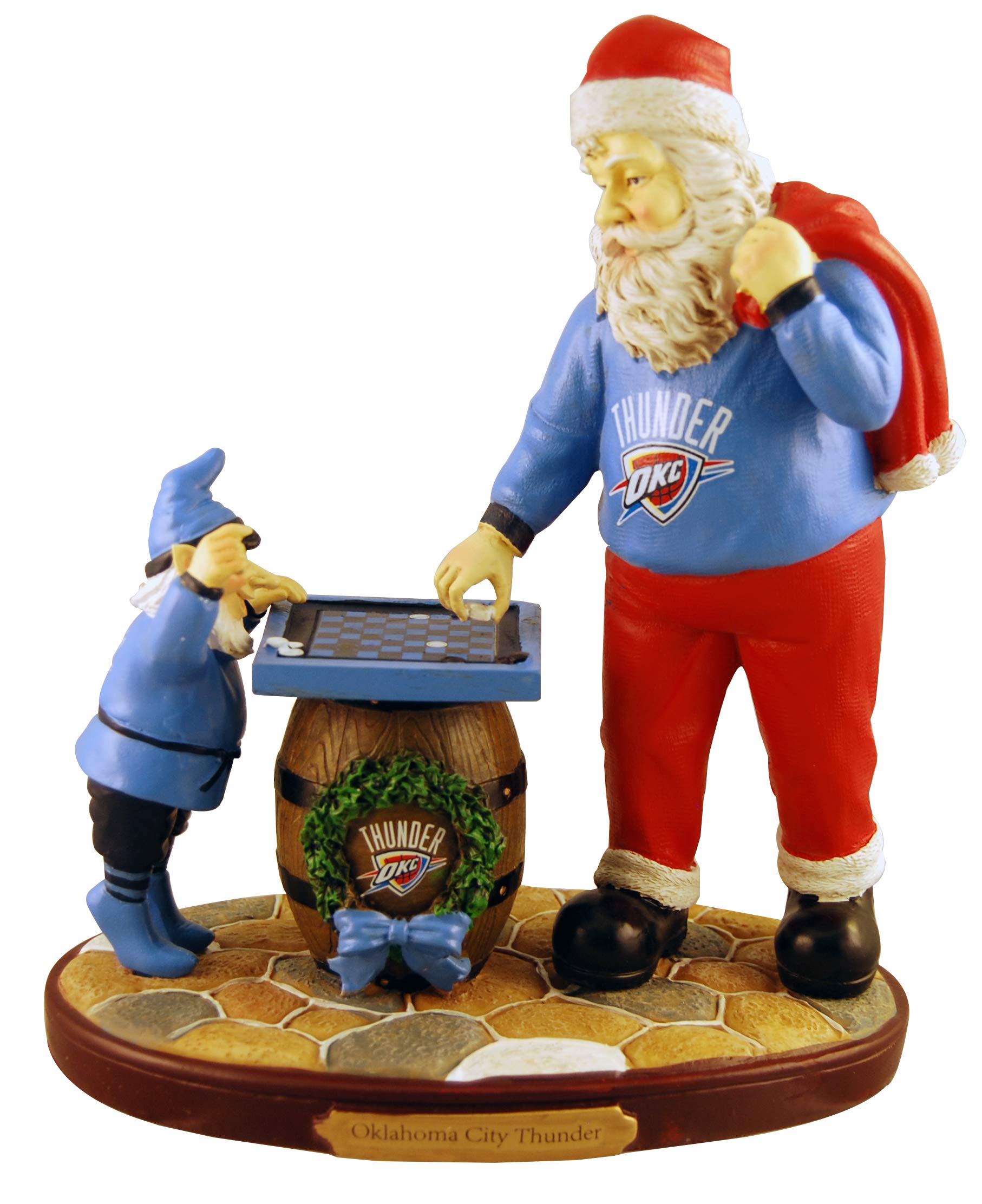 The Memory Company NBA Checkerboard Santa Figurine Oklahoma City Thunder, Team Color, One Size
