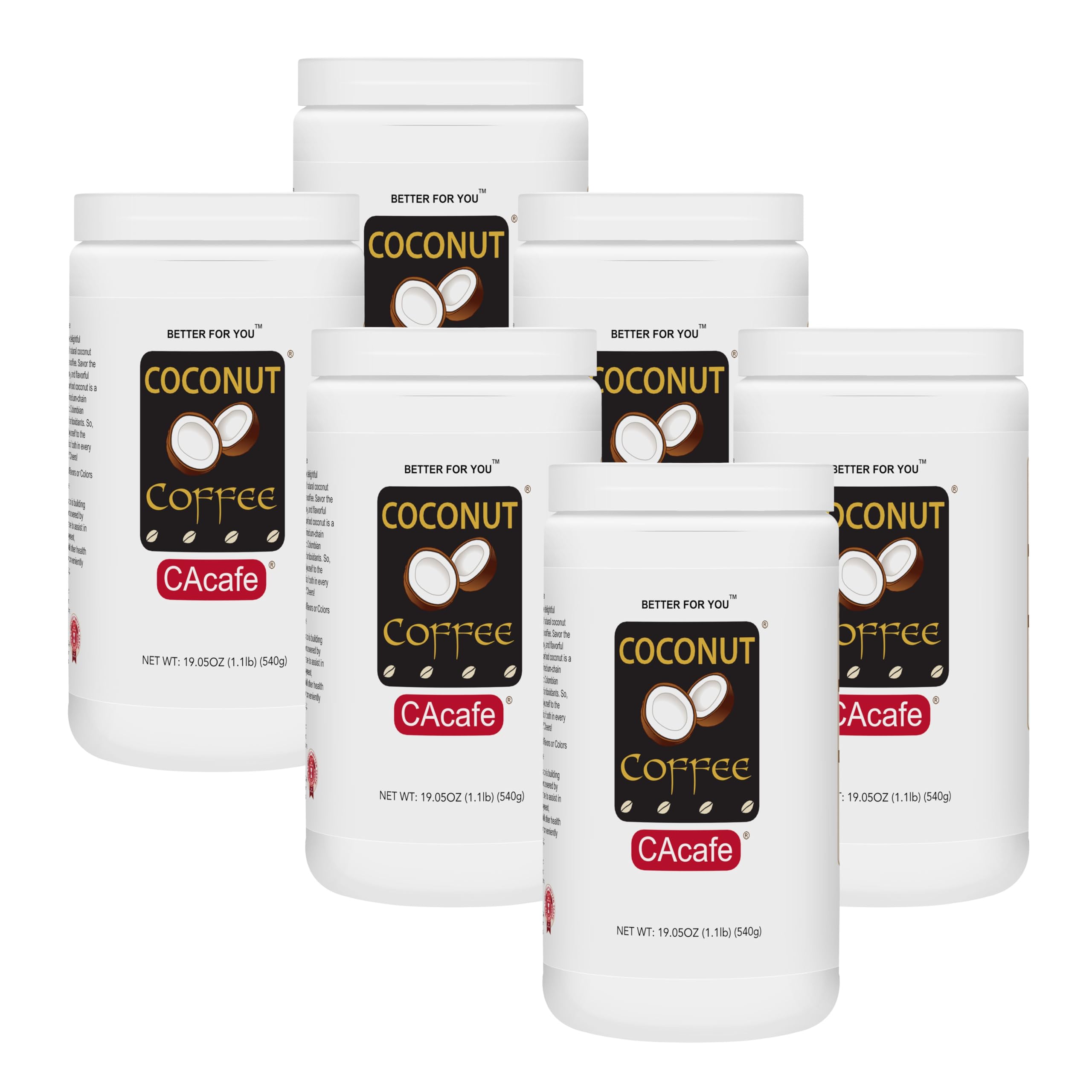Coconut Coffee, Coconut Infused Colombian Coffee, Creamy Drink Mix, Make Iced or Hot, Packed with Antioxidants, Natural Energy, and Stress Relief | 6 Pack