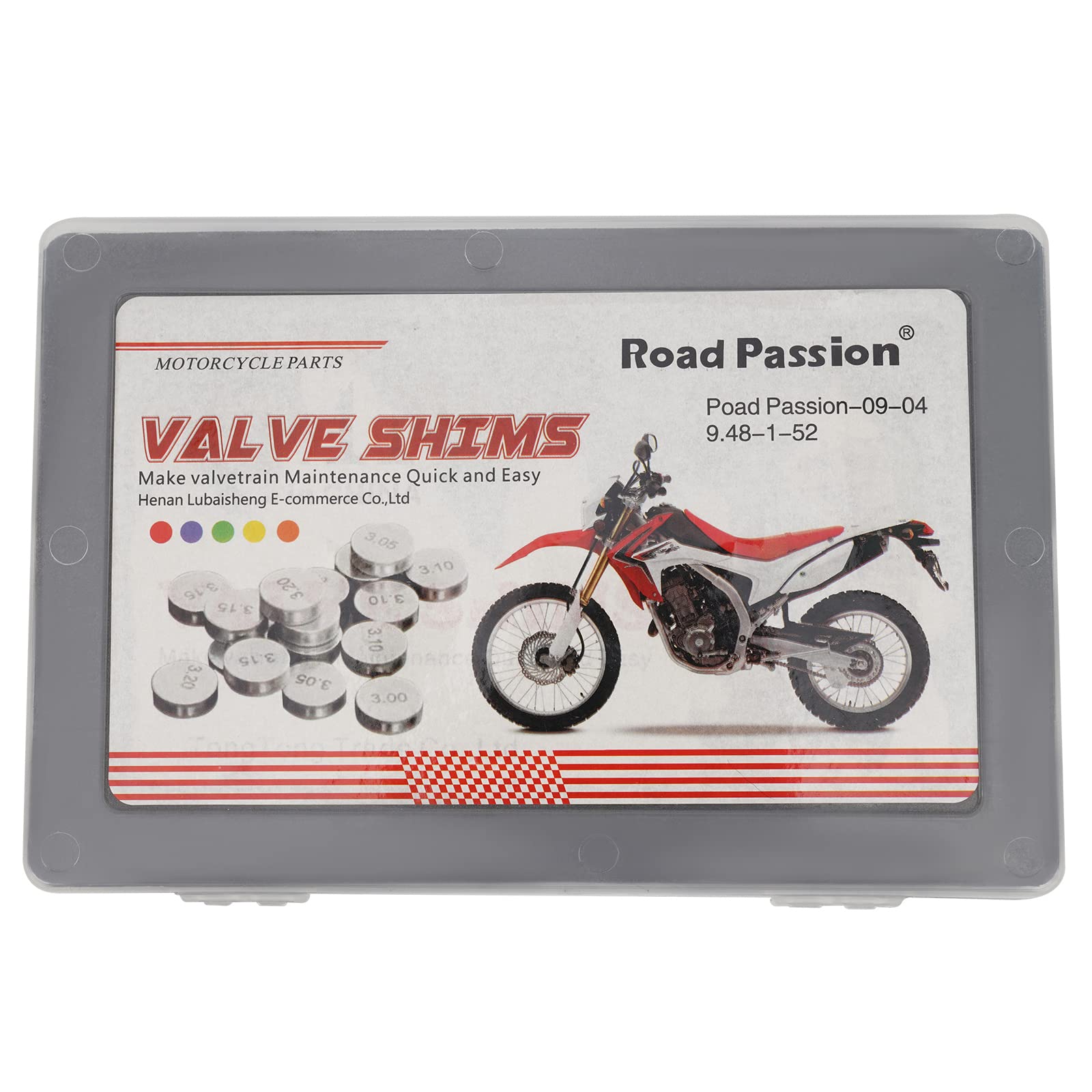 Road Passion 9.48mm Válvulas Cuña Kit 52 Piezas 1.20mm-4.00mm Incremento 0.05mm para LT-Z400 QuadSport Z 2003-2008 / LT-Z400 QuadSport 2003-2012