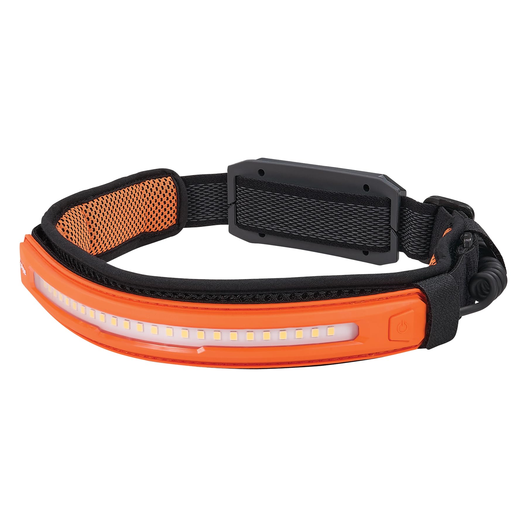 Ergodyne Skullerz 8885 Lampe frontale rechargeable à large faisceau avec sangle, 5 modes d'éclairage, polyvalente à porter directement sur la tête ou le casque rigide, câble USB-C inclus