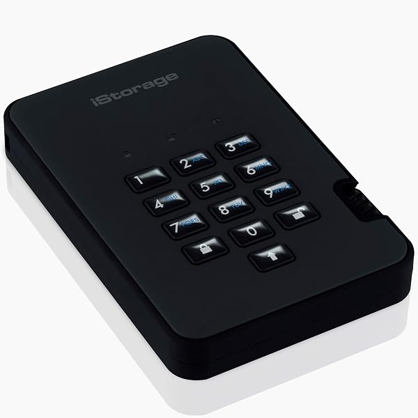 iStorage diskAshur2 SSD 256GB Black - Secure Portable Solid State Drive - Password Protected - Dustproof & Waterproof - Hardware Encryption - 2