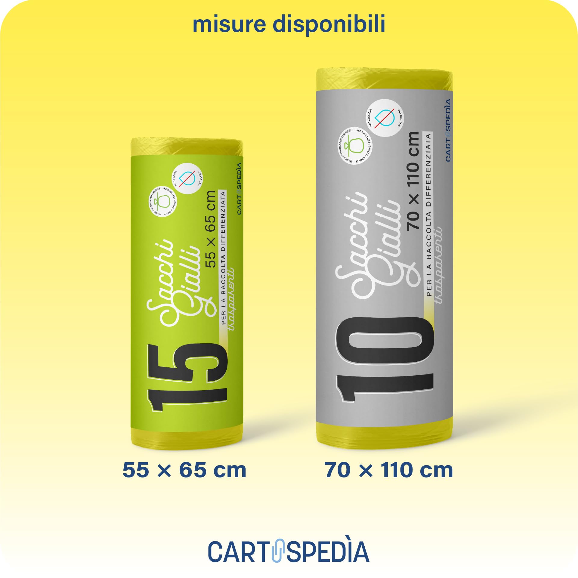 FORID Sacchetti Spazzatura Compostabili 55 Litri (13 Galloni), 80 Pezzi, Da Amido Vegetale, Forti E Inodori, Per Cucina E Casa