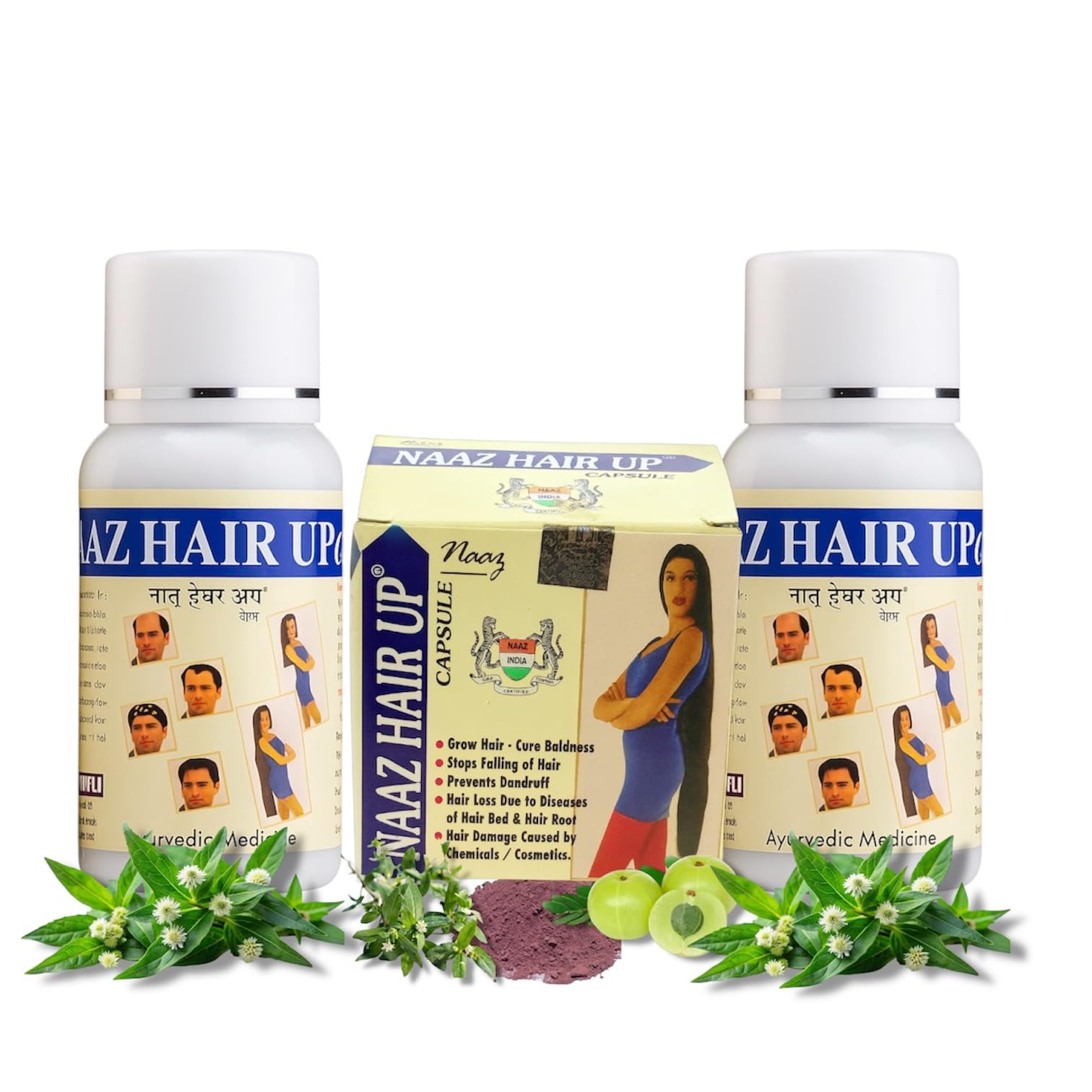 NAAZ HairUp Hair Growth & Hair Fall Control Combo | Hair Regrowth Capsules + Herbal Hair Oil |-image-23