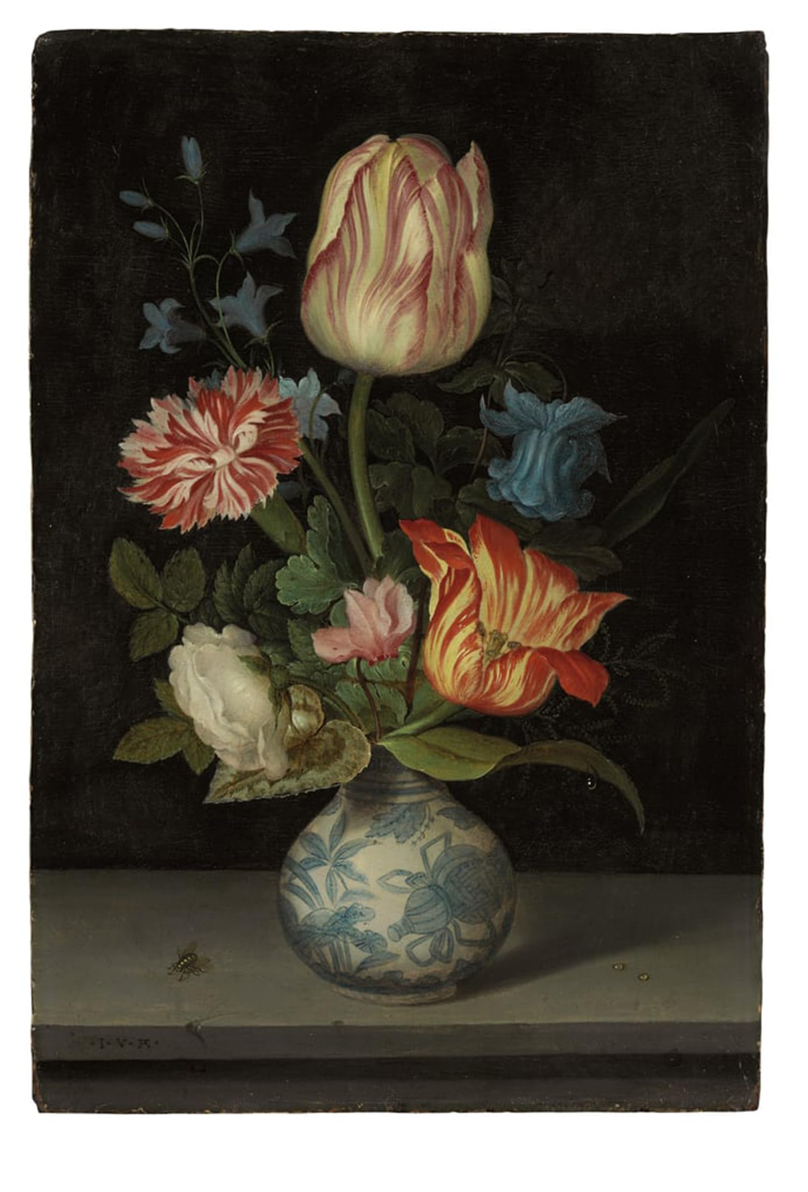 RZHRHJES Vintage Wall Art Picture on Canvas Wall Art Poster Flowerpiece in a Wanli Vase by Balthasar Van Der Ast Canvas Poster for Home Decor 60x90cm