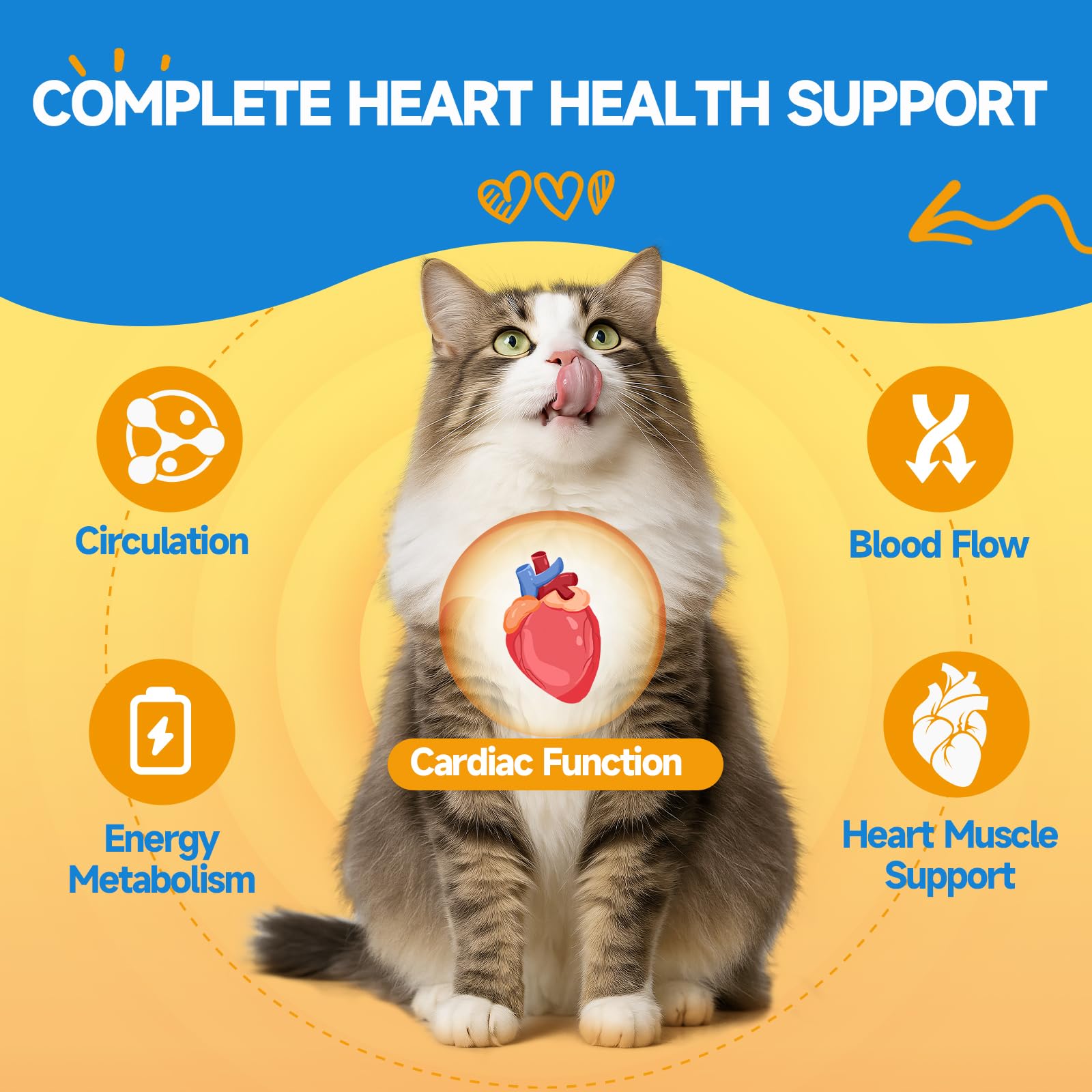 Pack Calme & Bien-Être pour Chats - Supplément de Taurine + Spray Apaisant aux Phéromones pour Chats - Soutien du Cœur, Immunitaire et Anti-Stress