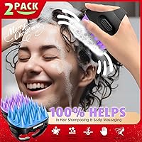 Vista 2 de Cbiumpro Paquete de 2 cepillos de champú masajeador de cuero cabelludo, cepillo exfoliante de silicona ultra suave para el crecimiento del cabello