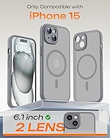 Vista 372 de TOCOL Funda magnética para iPhone 15 Pro Max, protección completa mejorada de la cámara, compatible con Magsafe, protección contra caídas, funda