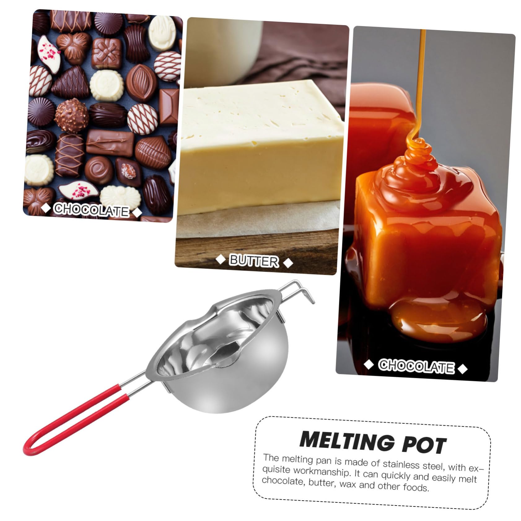 Mikinona 1pc Melting Pot Cover Handle for Chocolate Butter Cheese Material for Homemade Treats Practical Baking