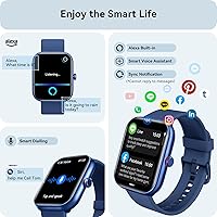 Vista 5 de Reloj inteligente para mujeres y hombres, reloj inteligente para iPhone y Android Bluetooth (respuesta/llamada) Alexa integrado, rastreador