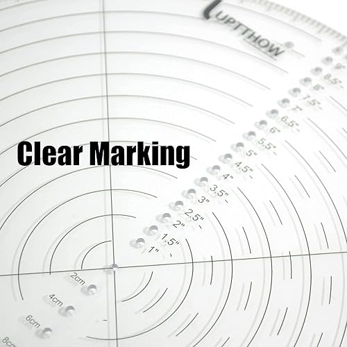 Miniatura 3 de UPTTHOW - Brújula de búsqueda central redonda de 10 pulgadas de acrílico transparente para dibujar círculos en tela, madera, cartel, plástico,