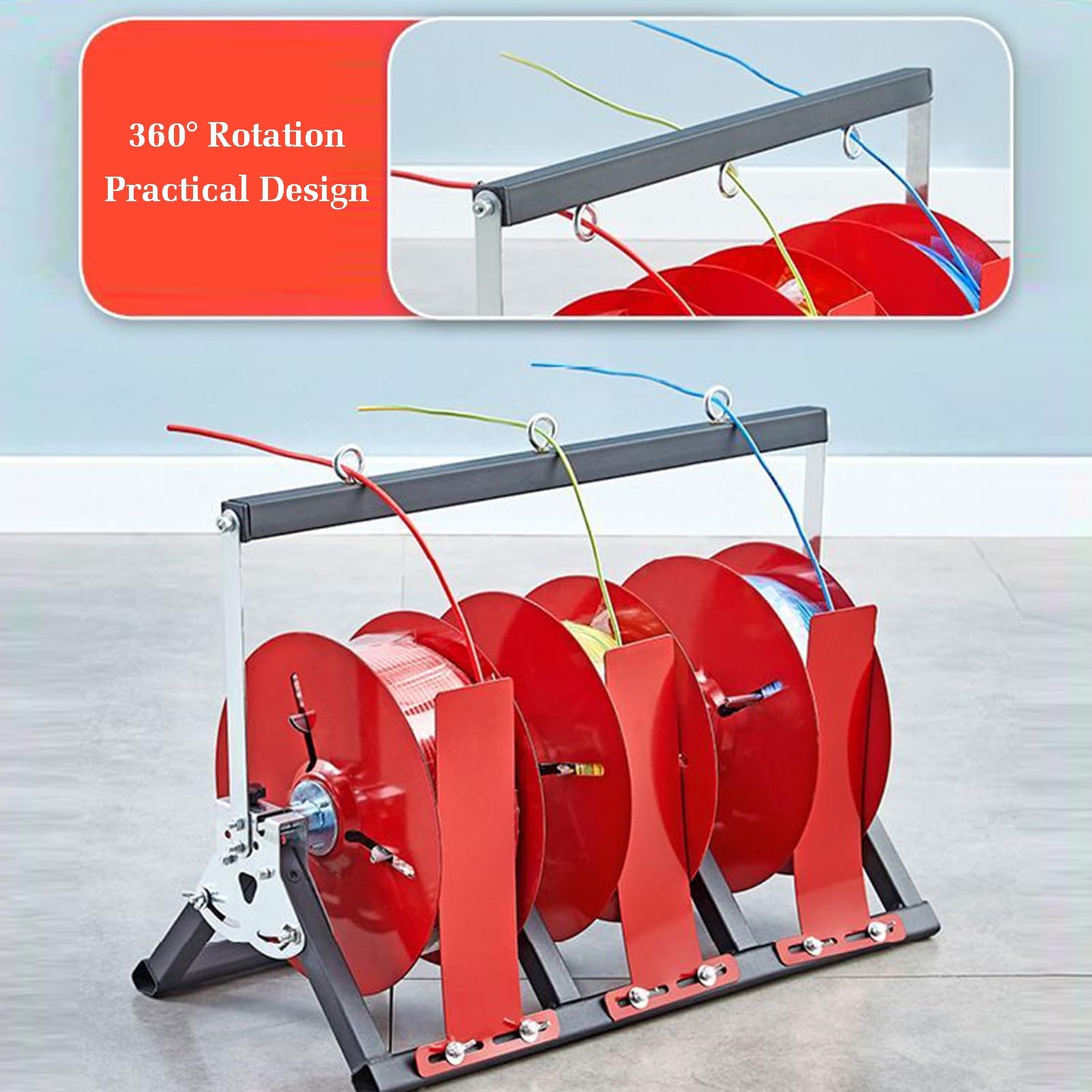 Estante para carretes de Alambre, dispensador de Cables/alambres de Acero Laminado en frío, Soporte de Almacenamiento de carretes de Alta Resistencia, exhibición y Almacenamiento d