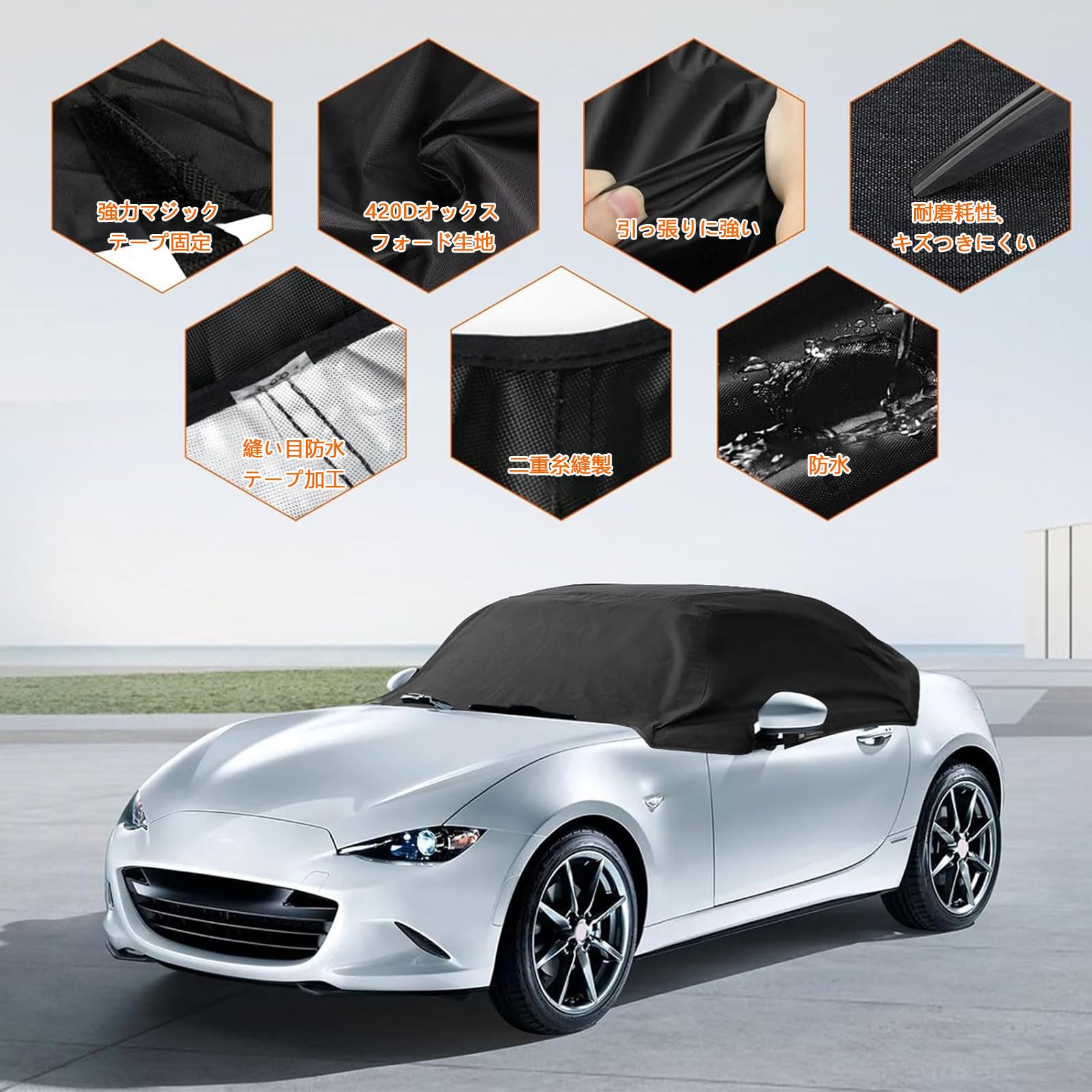 Amazon | 車カバー マツダ ロードスターハーフカバー ND5RC 2015～2024