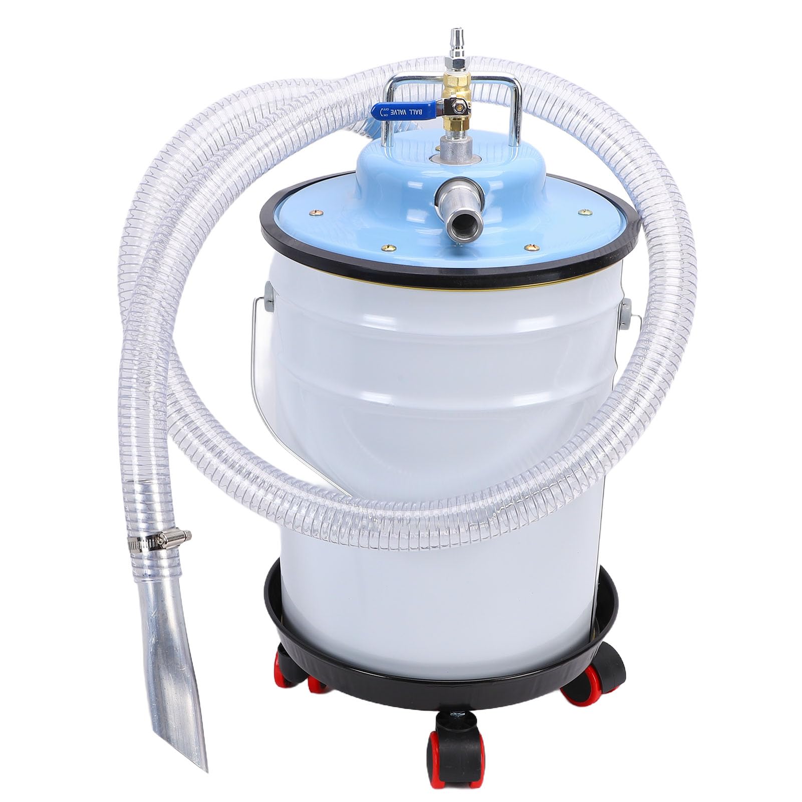 Elprico Aspiradora Neumática 20L Acero Inoxidable Extractor Industrial Seco Húmedo con Ruedas y 12 Accesorios