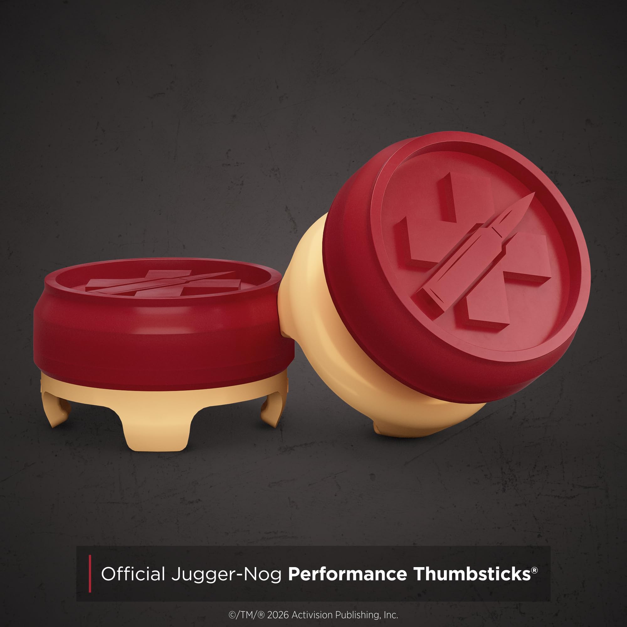 KontrolFreek® Jugger-Nog Performance Thumbsticks® | for PlayStation 5 (PS5) & PlayStation 4 Controller | Red and Cream - 3