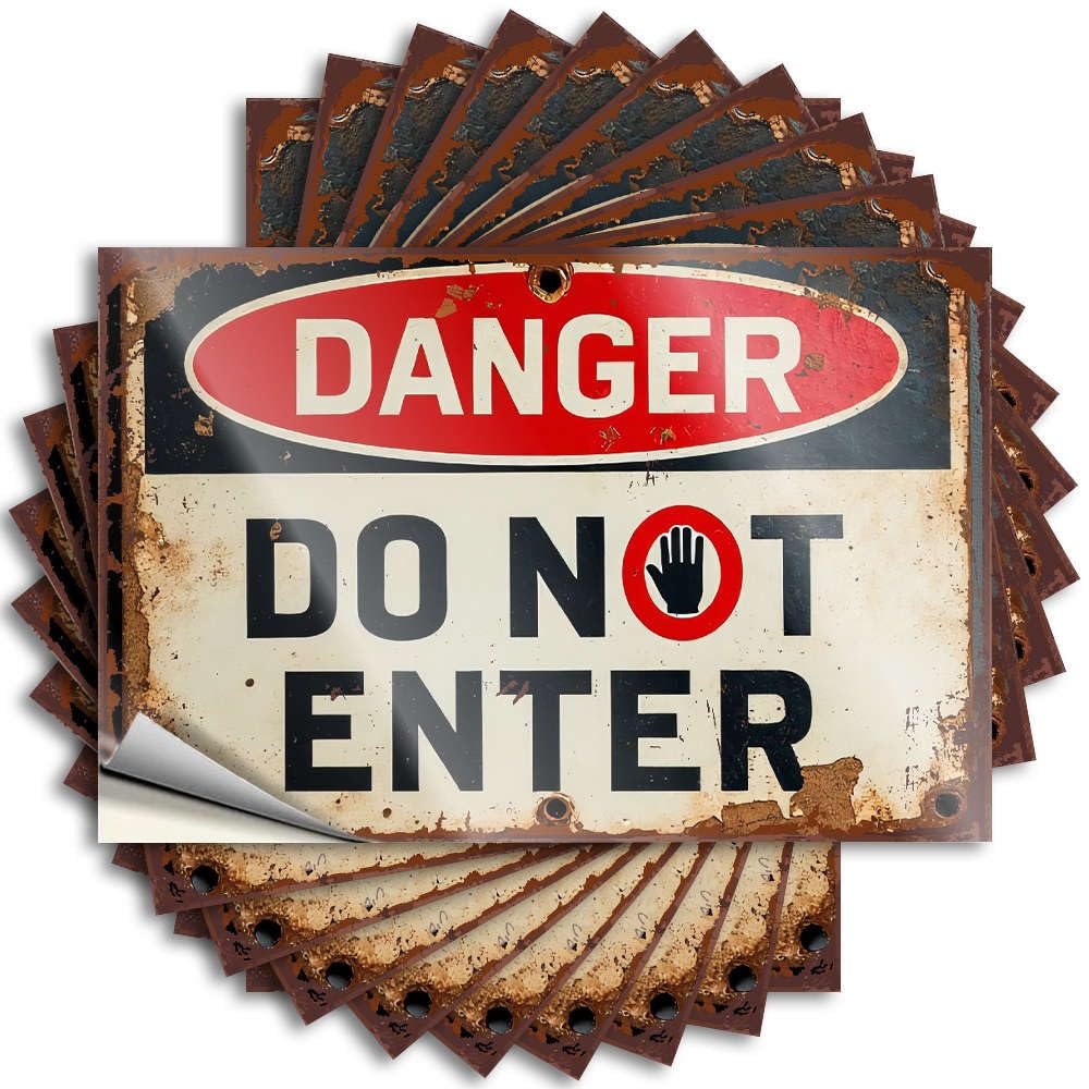 Stuff for Men, Quote Motorcross Garage Danger: Do Not Enter. | Small Waterproof Vinyl Stickers(6X9CM)