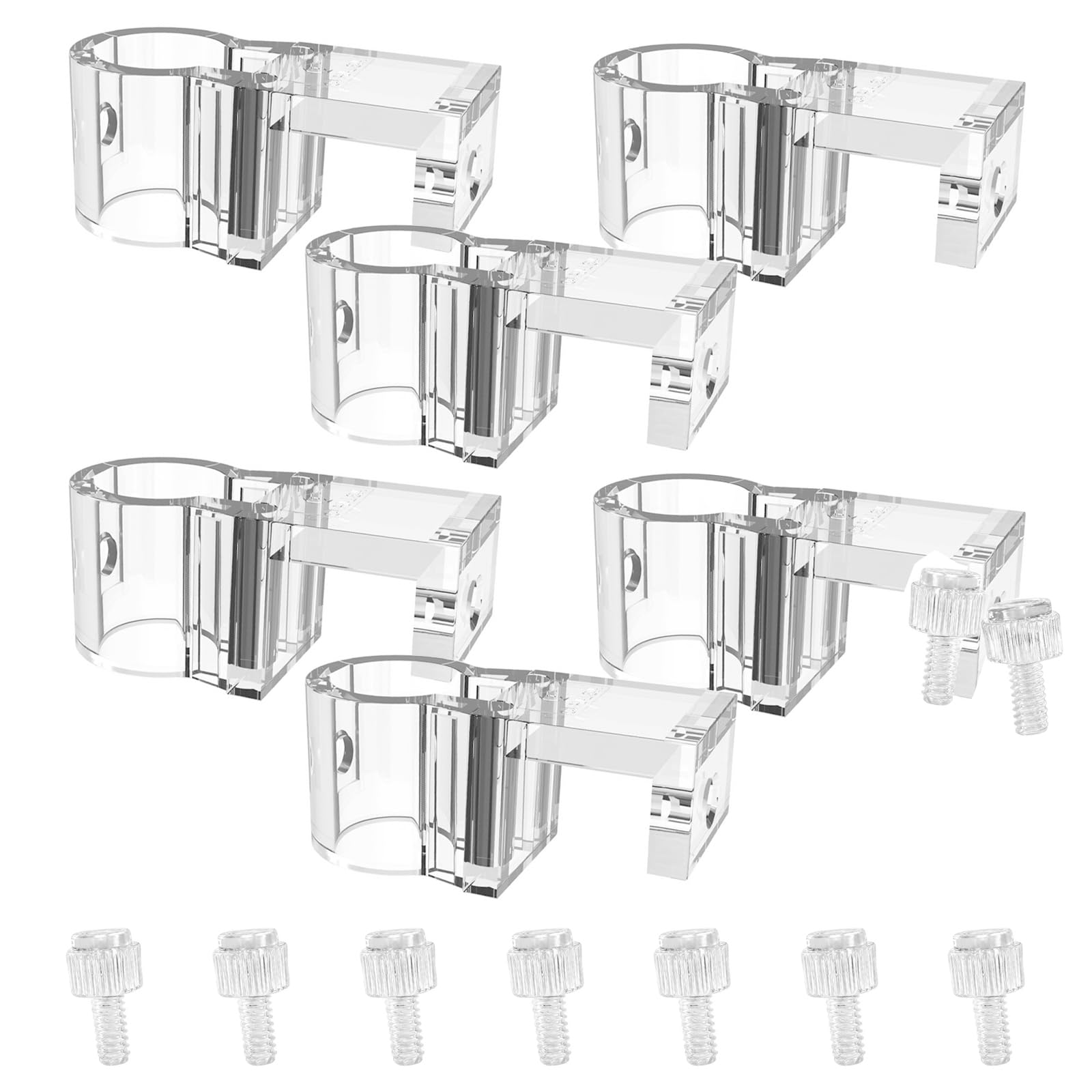 Msjuwek 6PCS Aquarium Plant Holder Cups with Clips, Transparent Fish Tank Plant Holder for Vertical Aquascaping, Aquatic Landscaping, Aquarium Stand Support, Easy Install for Glass Tanks