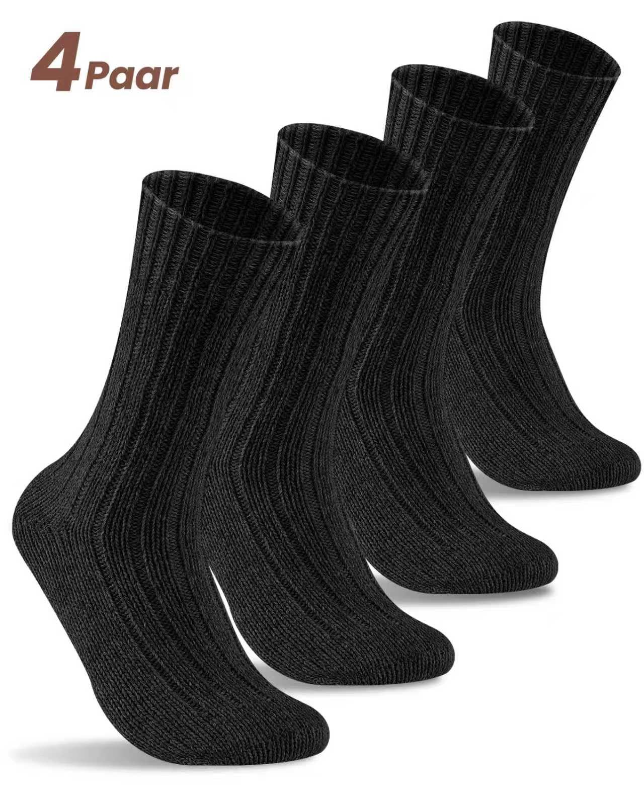 SockWaddles 4 Paia di Calzini di Alpaca Per Uomo e Donna, Calze Termici Traspiranti, Extra Caldi, Calzini Invernali Spessi con Lana D'Alpaca, Taglie 39-42 43-46