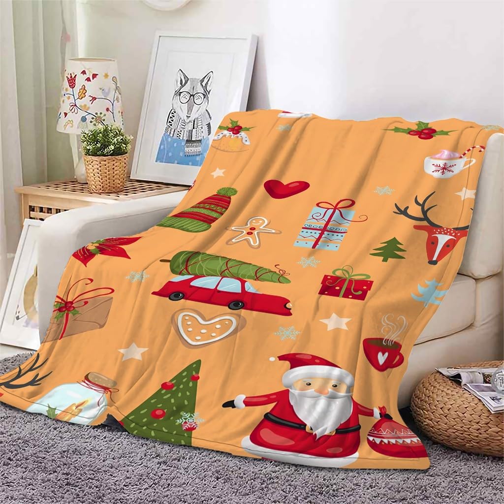 Koc BabboBoże Narodzenie Koce Samochodowe Koc Łóżko Pojedyncze Ciepły Miękki Koc Sofa Puszysty Flanelowy 180 x 200 cm Na Wszystkie Pory Roku