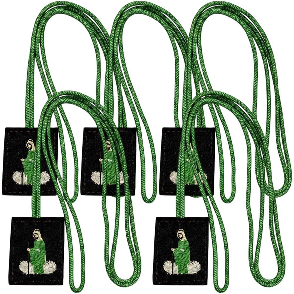 Caeanhi 5pcs Escapularios Catolicos Handmade Scapular with Blessed Virgin Mary Catholic Devotional Accessory Gift for Religious Milestones