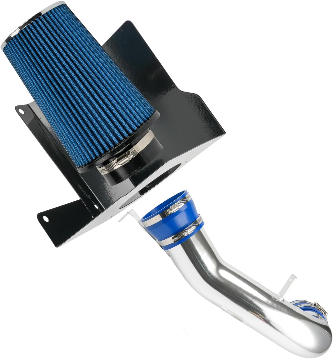 KAC Cold Air Intake Kit Fit for 2007-2008 Escalade 6.2L V8 Aluminum Tube w/Heat Shield Filter Auto Parts (Blue)