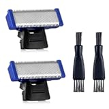 2PCS Shaver Replacement Head Compatible with Micro Touches Solo Trimmer Replacement Blades Solo Razor Blades (2PCS+2 Brushes)