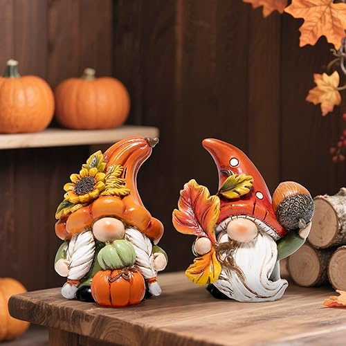 Vista 56 de Hodao Thanksgiving Pumpkin Decorations Gnome Elf Collectibles Home Decor Thanksgiving Pumpkin Gnomes Charming Fall Collectibles for Home Decor and
