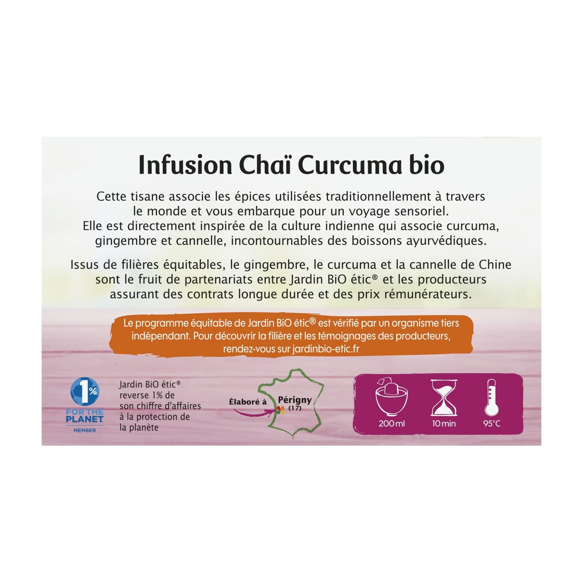 Jardin BiO étic Infusion Chaï Curcuma