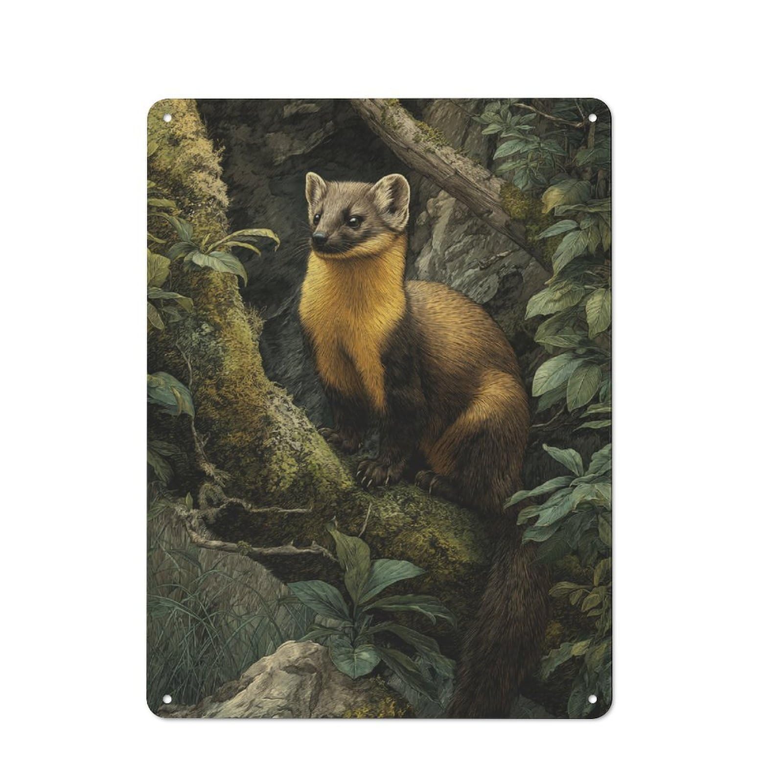 Junmoney Golden Eared Forest Creature Metal Wall Art Sign 40X30cm, Vintage Vintage Wall Decor For Lounge, Study, Pub Or Wall Gallery