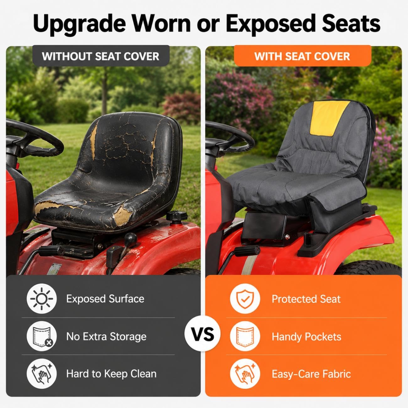 Funda de Asiento Cortacésped para Simplicity ZT2000 27/46 2011-2011 | Cubierta del Tractor Jardín Funda Protectora Asiento Tractore y Cortacésped de Equitación Exterior Impermeable Resistente
