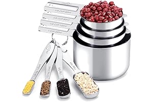 Joyhill Measuring Cups and Spoons Set of 8, Durable Stainless Steel Metal...