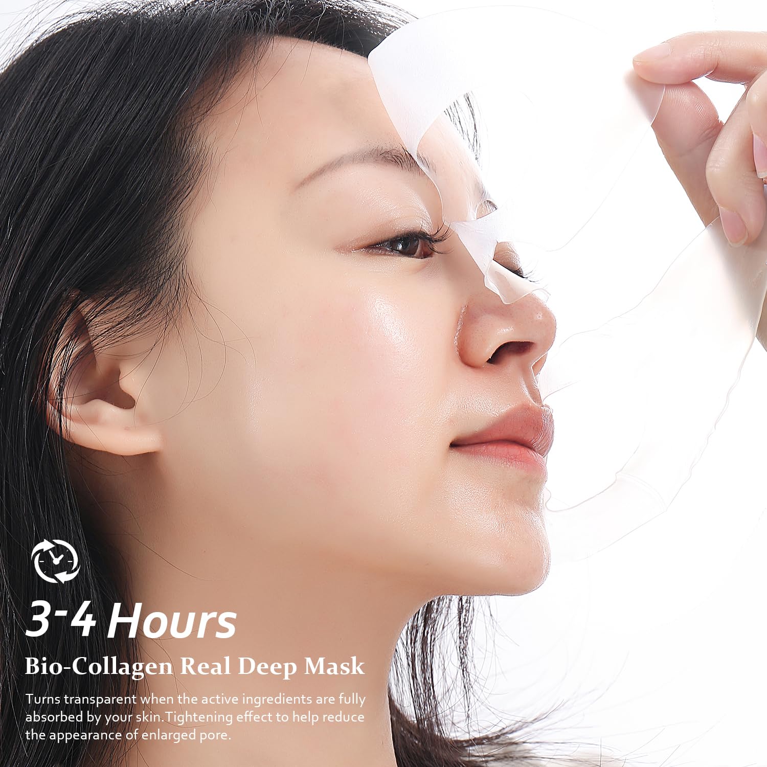 Bio Collagen Real Deep Mask, Bio-Collagen Face Masks - Deep Hydrating Overnight Face Mask, Korean Skincare, 4 PCS Facial Treatments & Masks for Women - Firming & Moisturizing