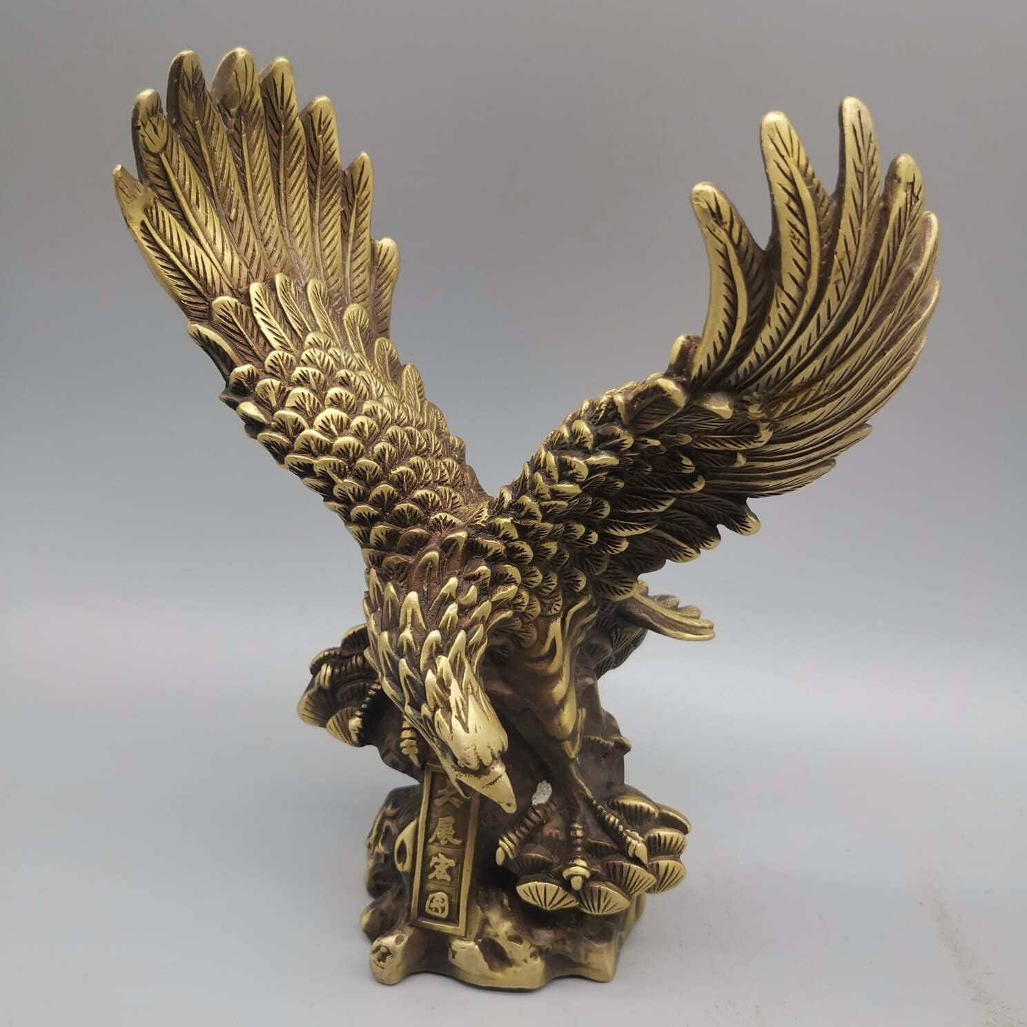 Chinese Antiques Pure Copper Handmade Achievo Hongtu Statue Iiving Room Decoration