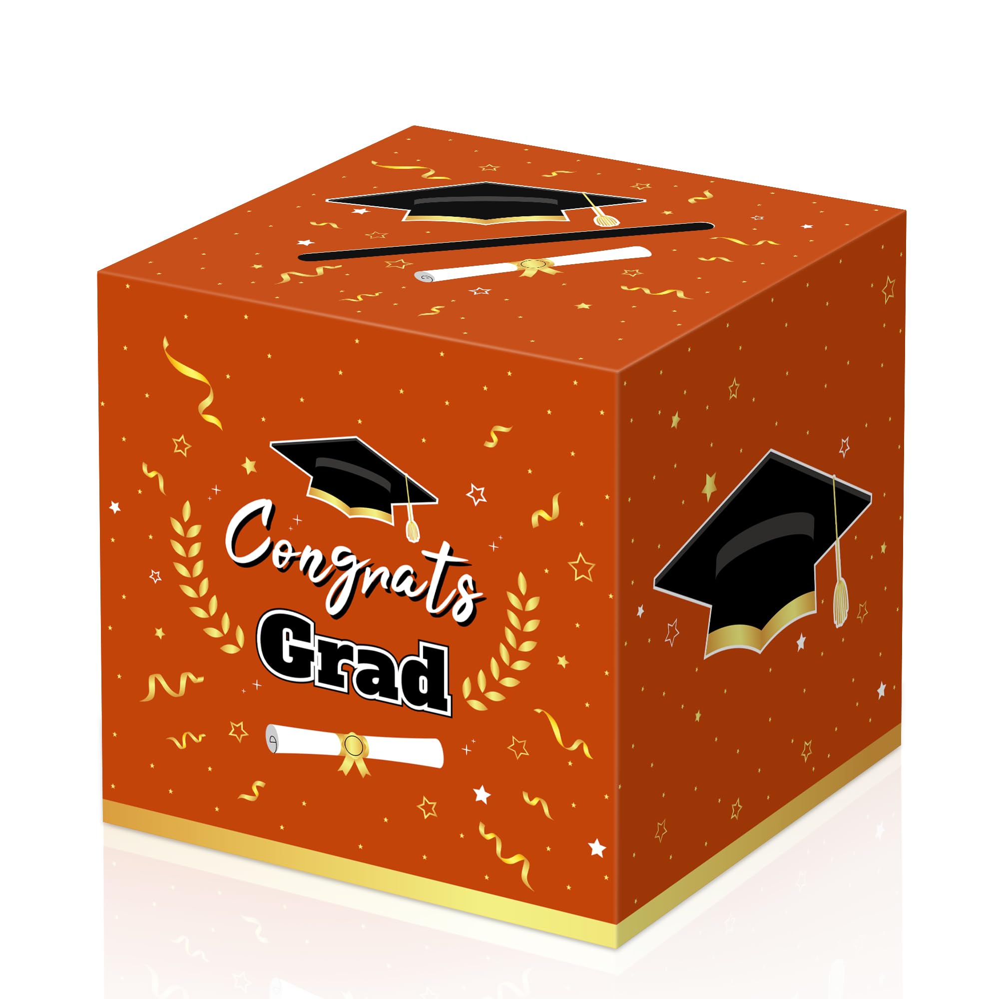 Kelool Graduation Decorations 2026 Orange Graduation Card Box Graduation Party Decorations,Graduation Box,Congrats Grad Gifts Box for 2026 Graduation Party Supplies Favors
