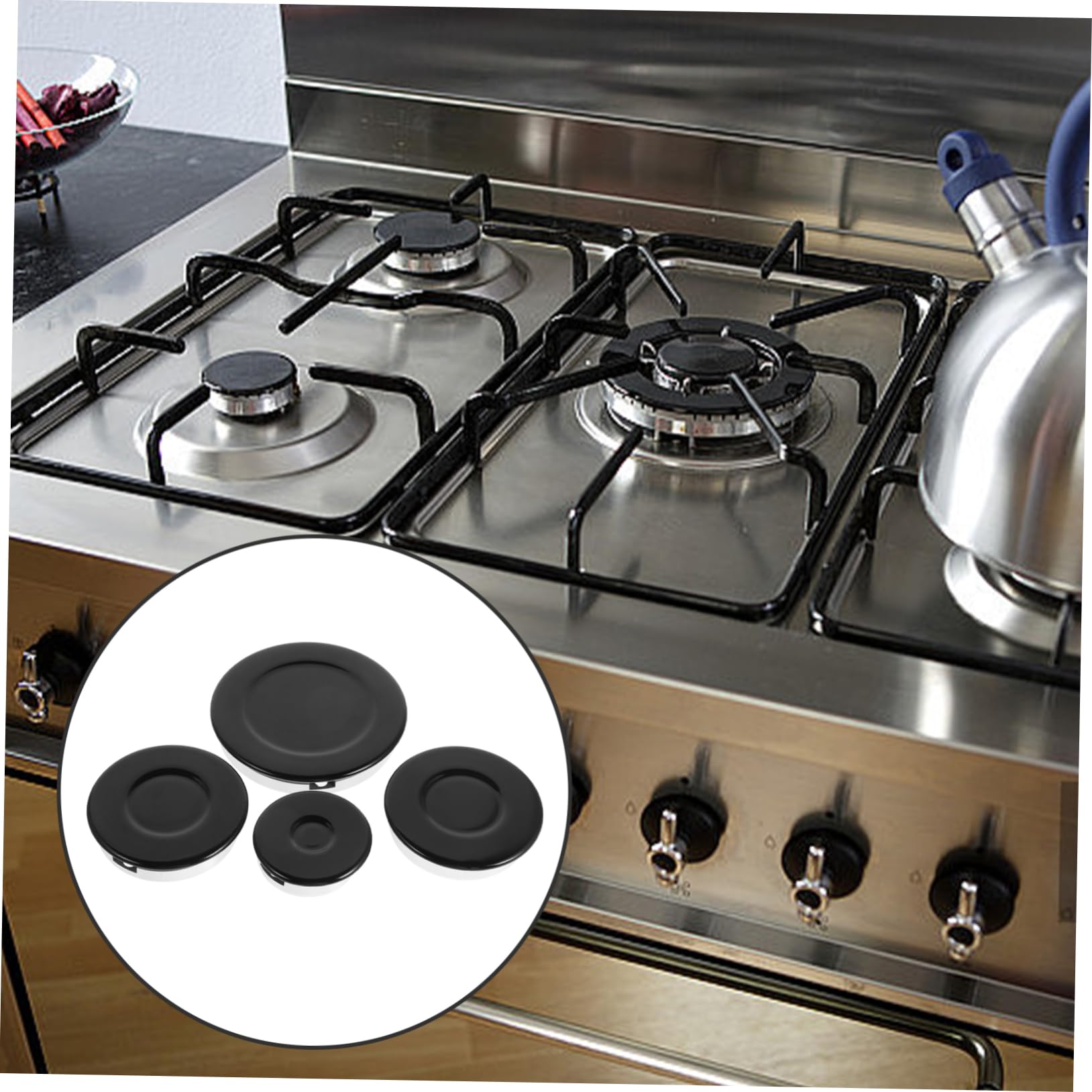 GALPADA Set Copri Bruciatori Per a Gas Accensione Avanzata e Sicurezza Migliorata Coprifiamma in Alluminio Compatibile Cottura Elettrici Bruciatore Accessori Da