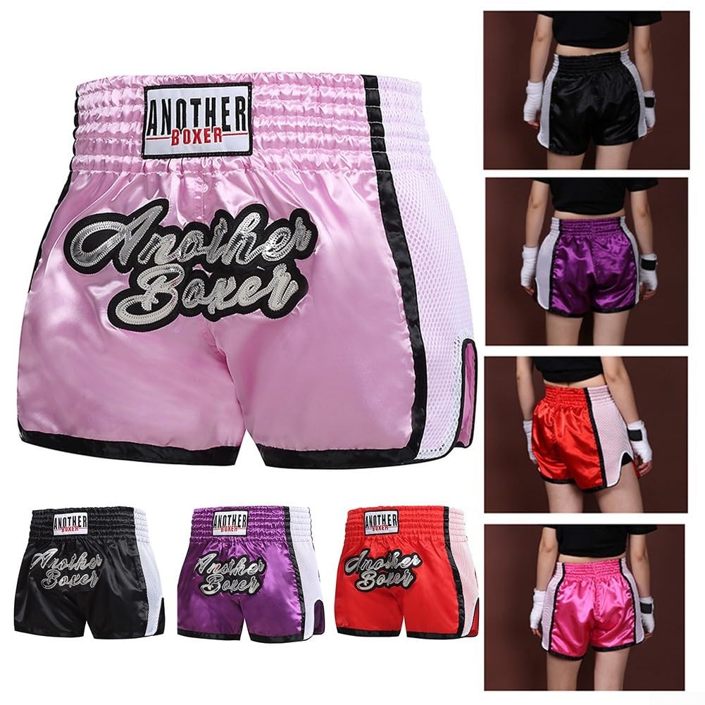 Pantalones cortos de boxeo transpirables para artes marciales mixtas Muay Thai talla M morado