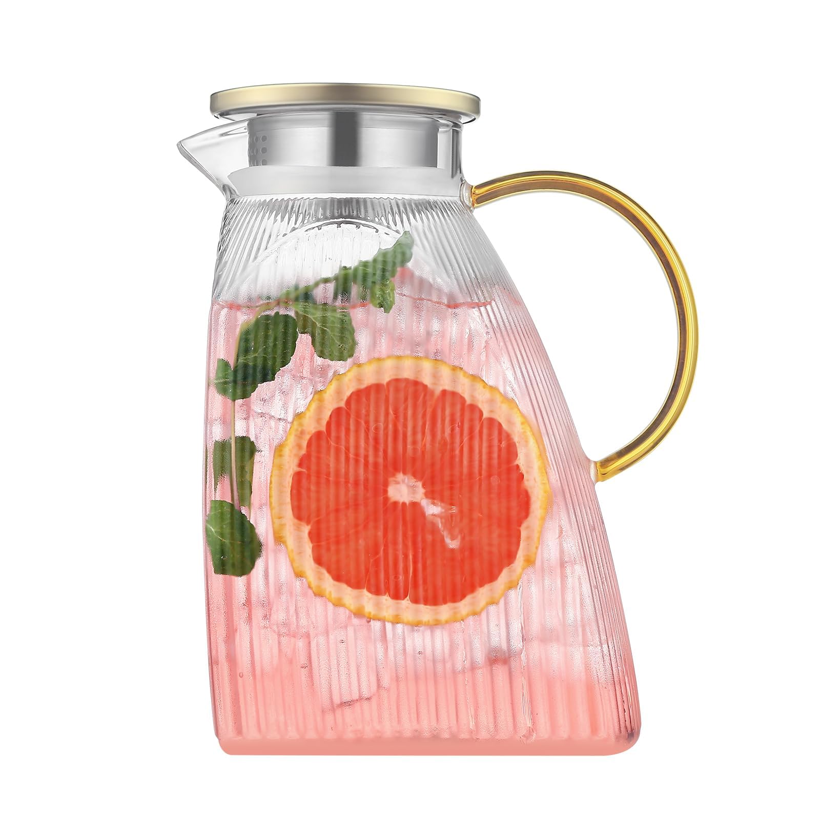 Carafe En Verre Borosilicate Baffect 1,8L - Pichet Étanche Pour Réfrigérateur - Compatible Chaud Et Froid