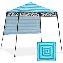 EAGLE PEAK 8x8 Pop Up Canopy Tent, Compact Backpack Canopy, Green Blue
