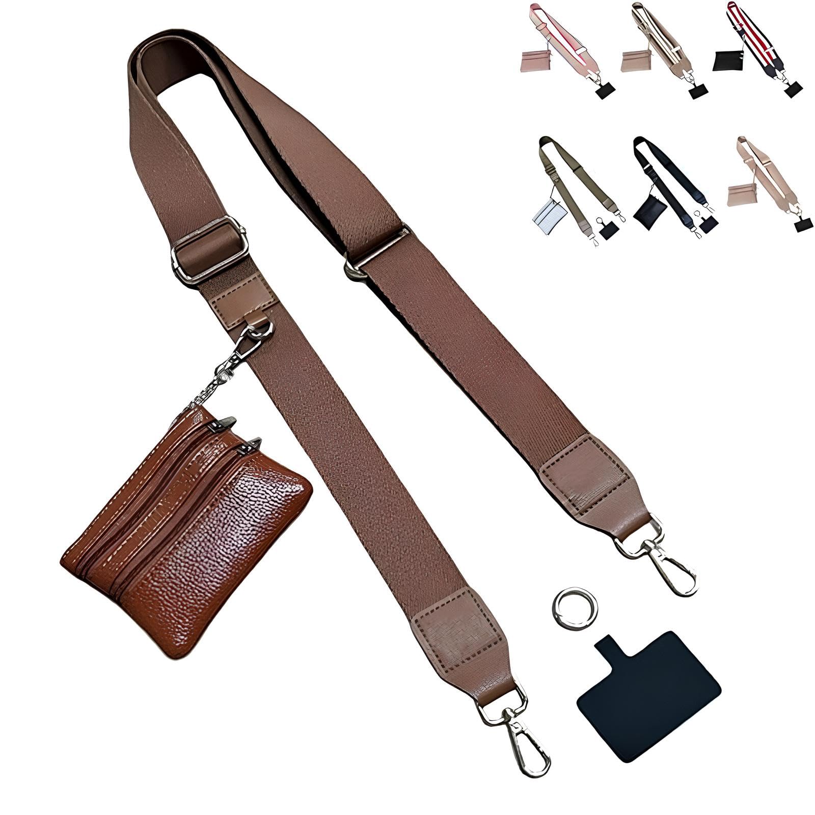 CUEDM Cell Phone Lanyard Crossbody,Adjustable Cell Phone Strap with Wallet,Clip and Go Strap for Phone with Wallet Crossbody