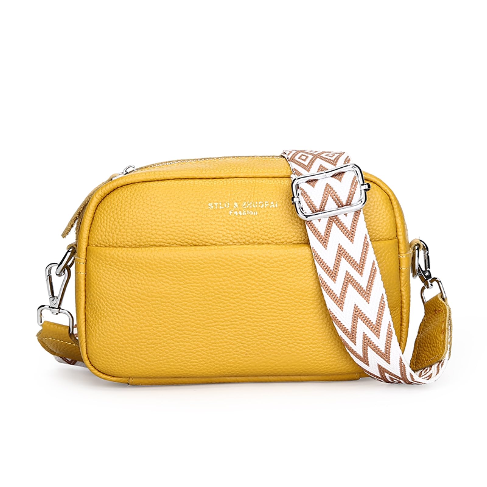 XCSTYY Women's Bags Crossbody Shoulder Bag, Luxurious Cowhide Handbag -yellow