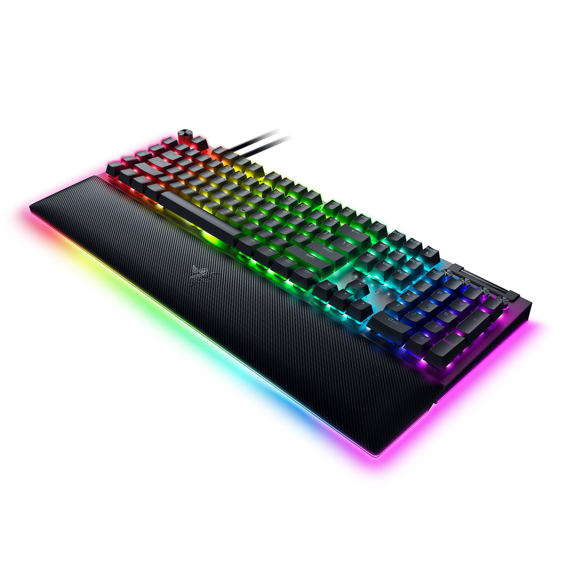 Razer BlackWidow V4 Pro (Switches Jaune) - Clavier Gamer Mécanique Snap Tap (Switches Mécaniques Silencieux, 8 Touches Macro Dédiées, Repose-Poignet en Similicuir) AZERTY Clavier FR | Noir