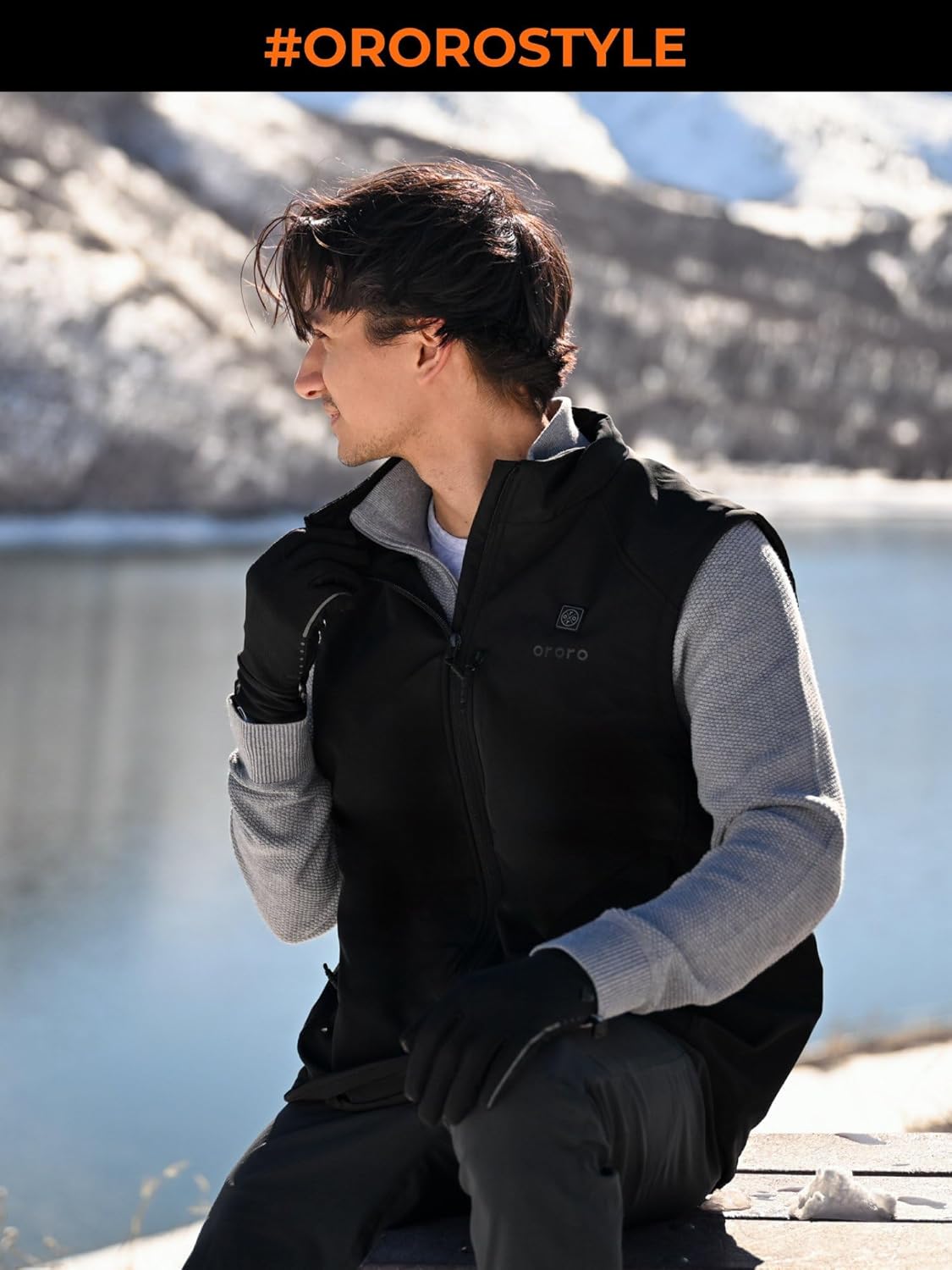 ORORO Men's Heated Softshell Vest with USB-C Rechargeable Battery, Soft Shell Heated Golf Vest for Men - Image 2