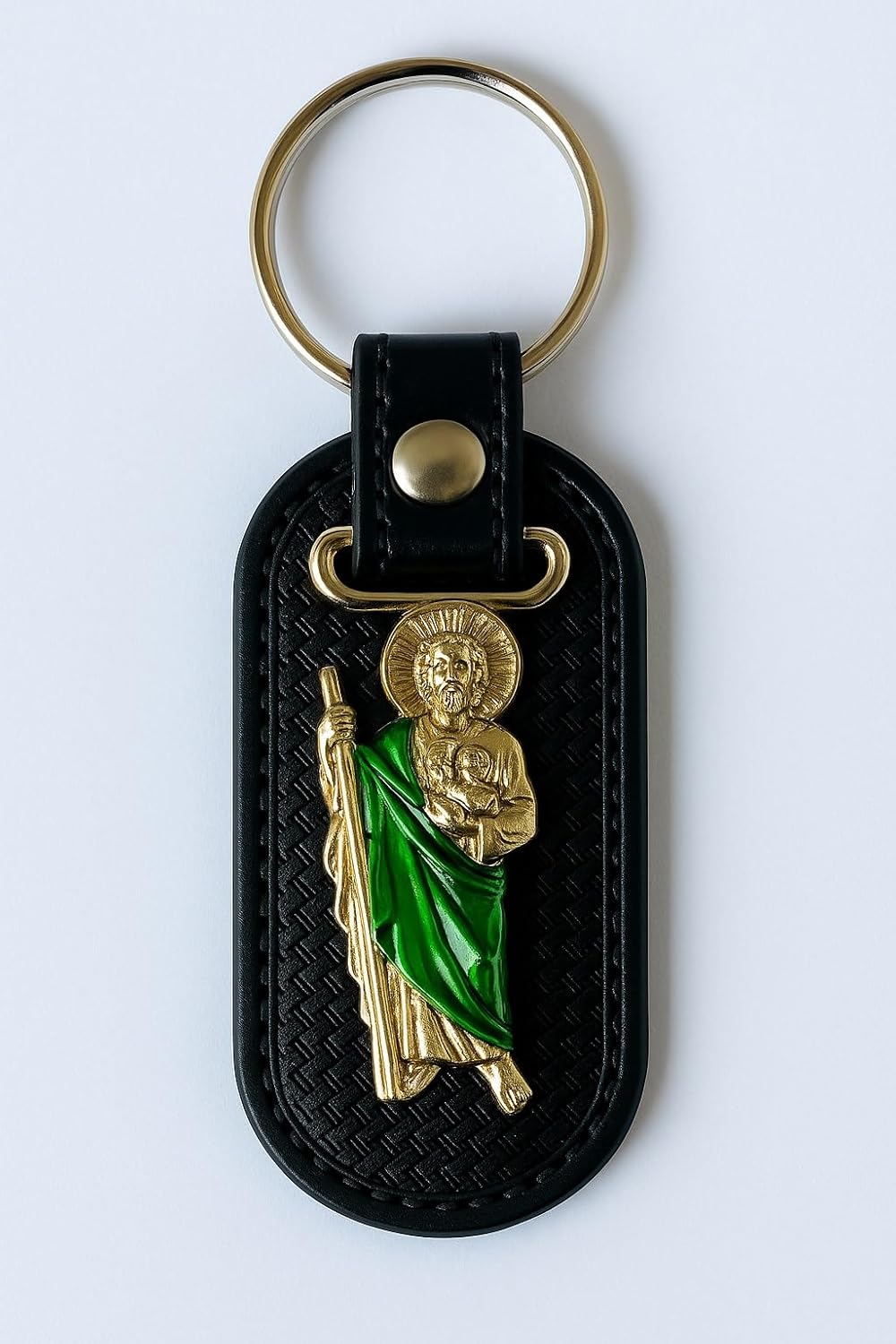 San Judas Tadeo Keychain, Catholic Christian Gift, St Jude Holy Medal for Impossible Causes & Family Protection - Image 2