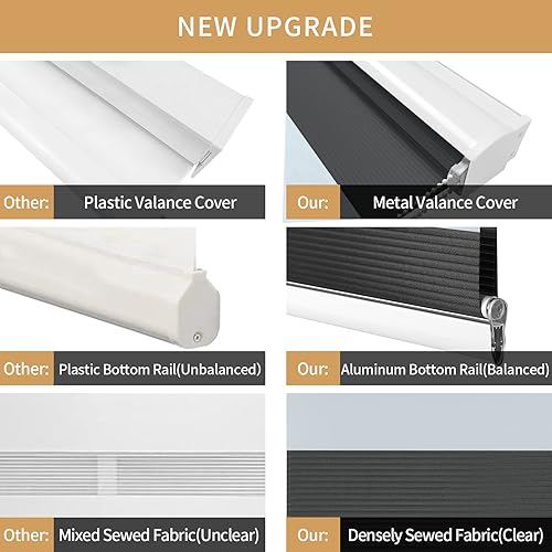 Miniatura 3 de Allbright - Estores de cebra para ventanas de casa, 20" x 64" negro, estores enrollables de doble capa, estores para oscurecer la habitación