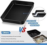 Vista 4 de TeamFar Sartén para lasaña, 12.5 x 9.7 x 1.75 pulgadas, rectangular, con núcleo de acero inoxidable y revestimiento antiadherente, para hornear