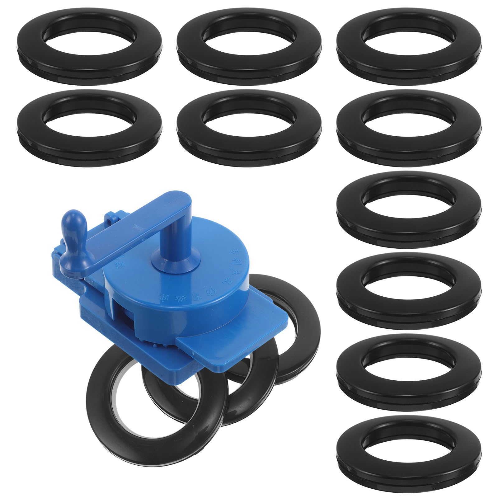Kit de Anillos Diseño Redondo Negro para Cortinas de Plástico con Punzón para Hacer Ojales Reducción de para Dormitorios y Hogar