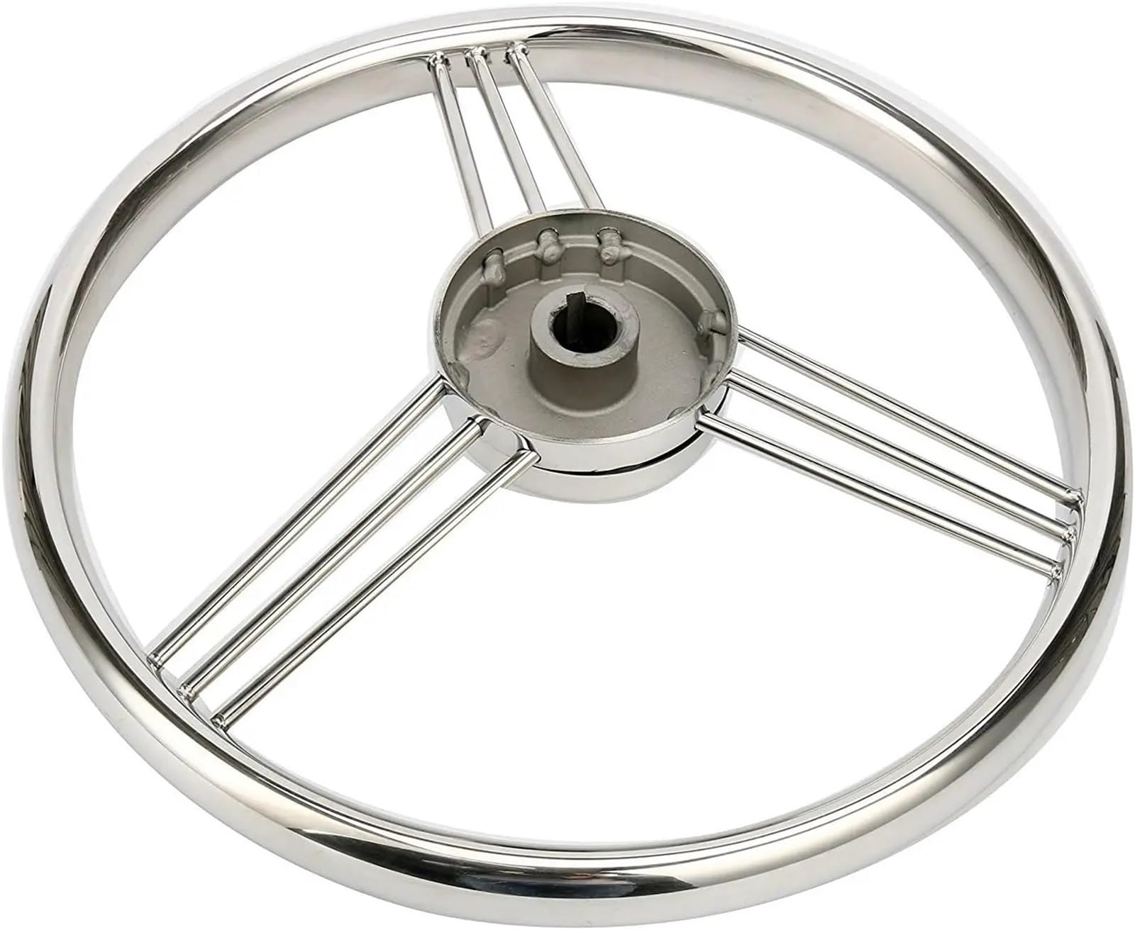 Steuerrad für Schiffe 13,5 Zoll 9-Speichen-Edelstahl-Bootslenkrad – 10 Grad for Marine-Yacht für Boote