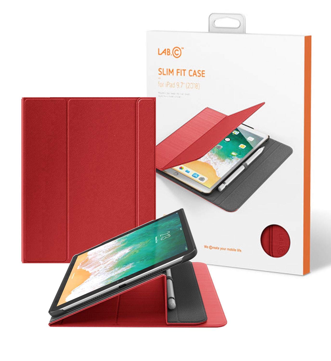 Apple Ipad 9 7 2018 Lab C Slim Fit Case Magnet Clasp With Pencil Holder Red Buy Online At Best Price In Uae Amazon Ae