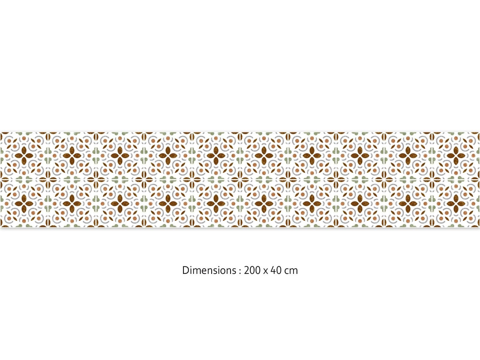 CAMELEO Crédence cuisine adhésive vinyle effet carreaux de ciment Granada, 200 x 40 cm - Convient aussi comme adhésif décoratif pour meuble - résistant et imperméable
