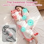 Mewaii Oreiller de corps en peluche de chat long, mignons animaux en peluche Kawaii soft Plushies, chaton en peluche Oreil de poupée pour filles garçons (Pink Cat) 20 De pouce)