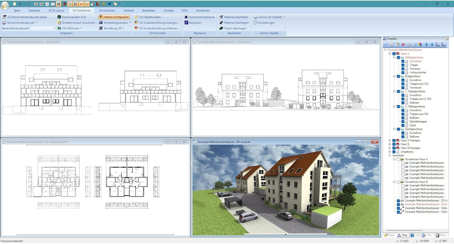 3D CAD 12 PRO - 2D und 3D Zeichenprogramm für Architekten - Hausplaner, Wohnungsplaner, technische Zeichnungen - Windows 11, 10